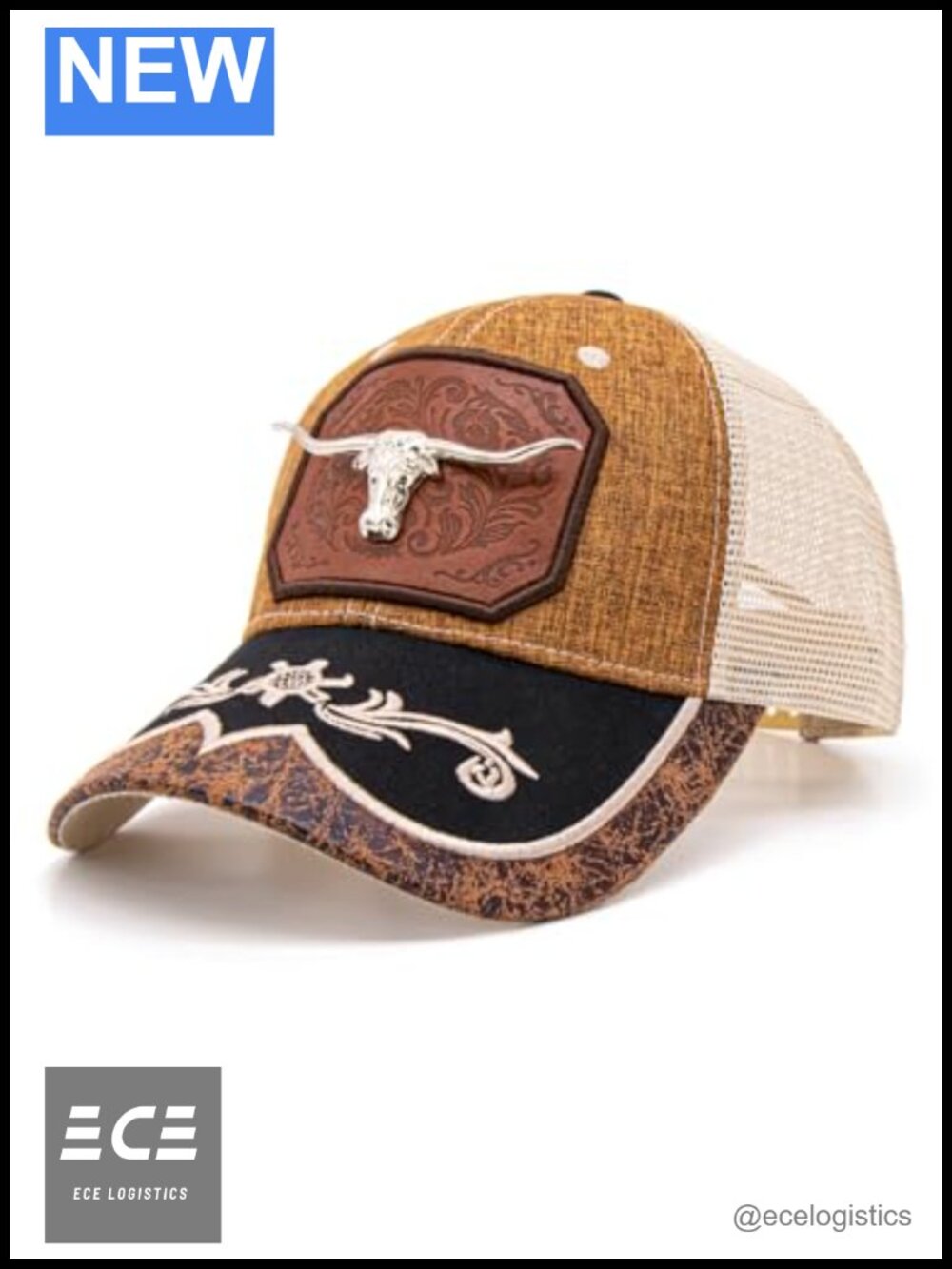 Western Trucker Hat Snapback Adjustable Breathable Mesh Cap for Men Women
